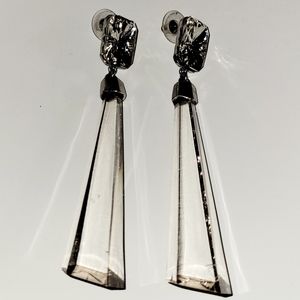 New Acrylic Earrings, Chandelier and Rhinestone Jewel Drop Post Earrings